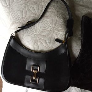 Gucci Jackie O hobo handbag black leather suede